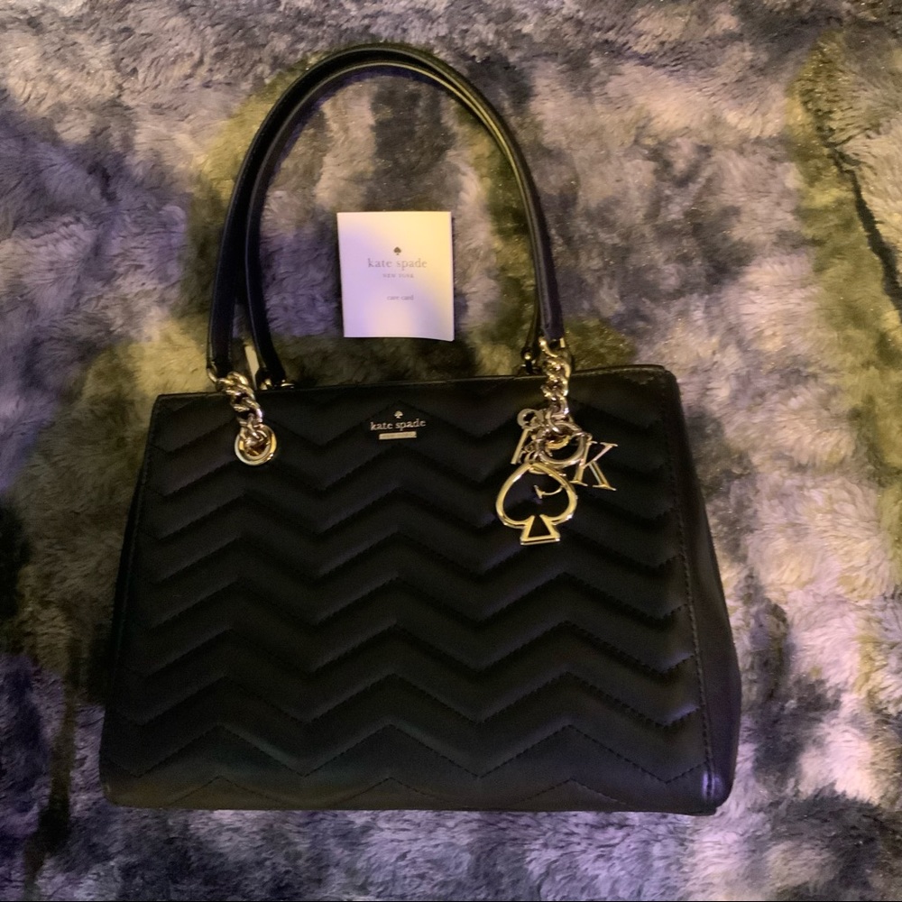 Kate Spade ♠️ *EUC* Reese Park Black Quilted Shoulder Bag-USED ONCE - Picture 4 of 14